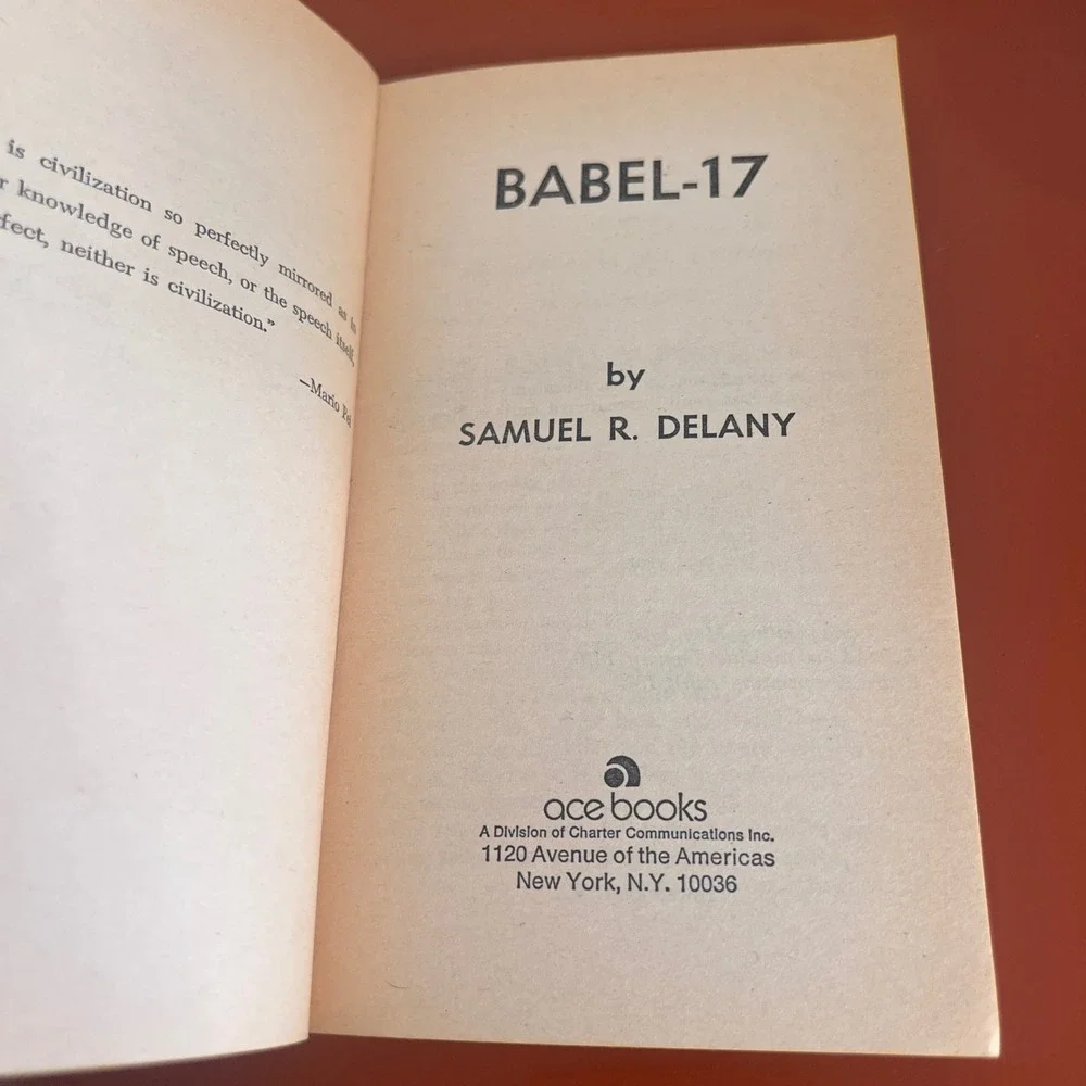 Samuel‎ R Delany Babel-17 Ace Books 1973 Vintage Sci-Fi Paperback Nebula Award